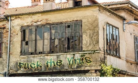 Street Sign The Way To Quarantine Versus Virus