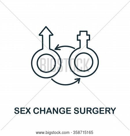 Sex Change Surgery Icon From Plastic Surgery Collection. Simple Line Element Sex Change Surgery Symb