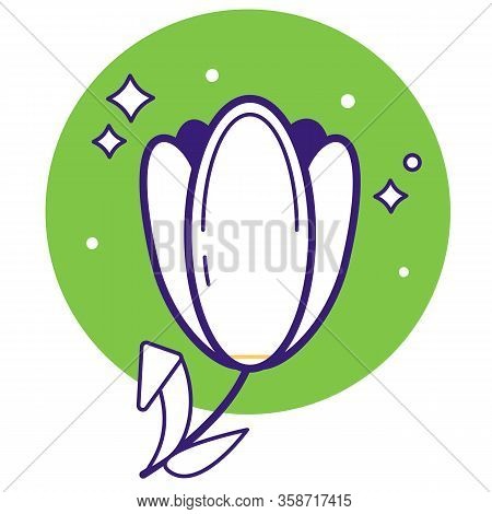 Stylized Cute Tulips Icon. Easter Vector Set