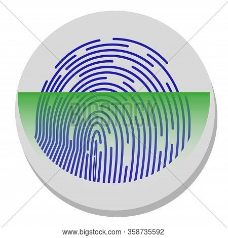 Fingerprint Scanner Id Symbol. Laser Scanning Scanning System. Flat Style. Fingerprint Security Chec