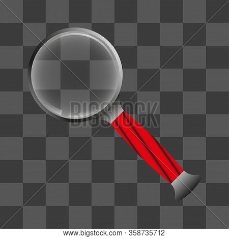 Realistic Magnifying Glass With Transparent Background. Magnifier Or Magnifier Sign, Search And Rese