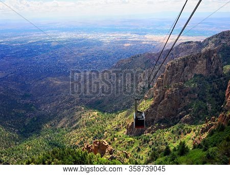 Sandia Tram Ride Gives Visitors A Ride To The Cresst Of The Sandia Mountains Near Albuquerque, New M