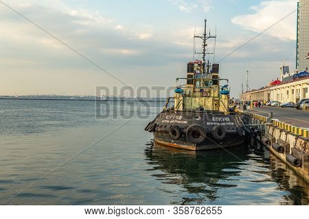 Odessa, Ukraine. August 05, 2018 Tug Pugachev Is Moored To The Pier At The Odessa Maritime Station