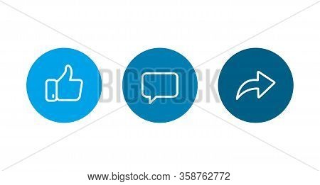 Like, Coment, Repost Line Icons Vector Illustration