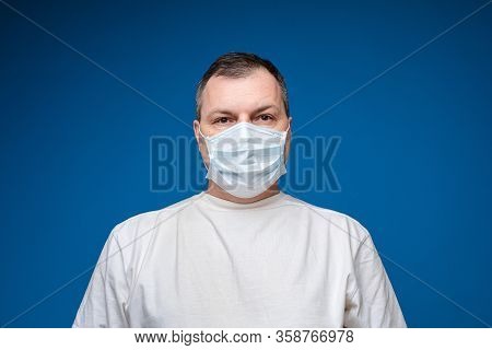 Man Wearing Aseptic Mask To Prevent Illness.