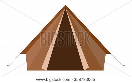 Camping Tent Isolated On White Background. Tourist Camp Tent. Vector Illustration.