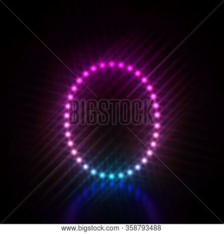 Pink Blue Dot Light Font Number 0 Zero 3d Render Illustration Isolated On Black