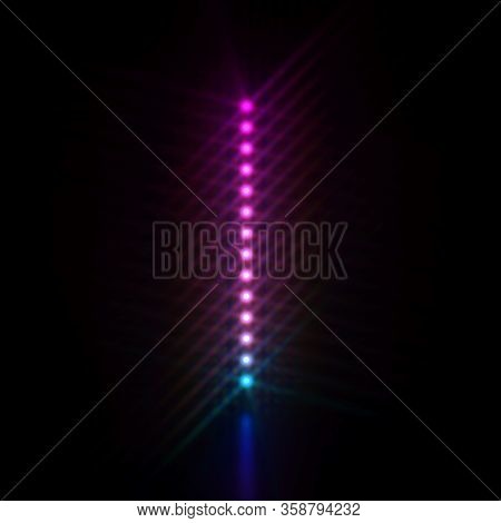 Pink Blue Dot Light Font Letter I 3d Render Illustration Isolated On Black