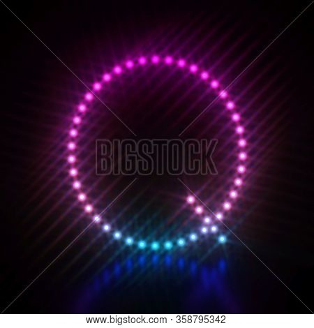 Pink Blue Dot Light Font Letter Q 3d Render Illustration Isolated On Black