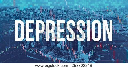 Depression Theme With Manhattan New York City Skyscrapers