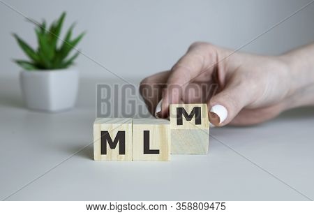 Wooden Letters Spelling Mlm, Business Mlm Concept.