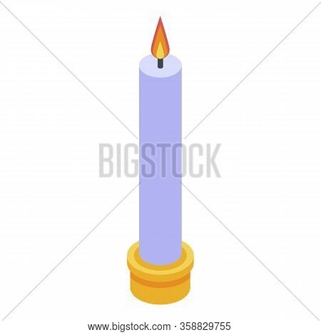 Fortune Teller Burning Candle Icon. Isometric Of Fortune Teller Burning Candle Vector Icon For Web D