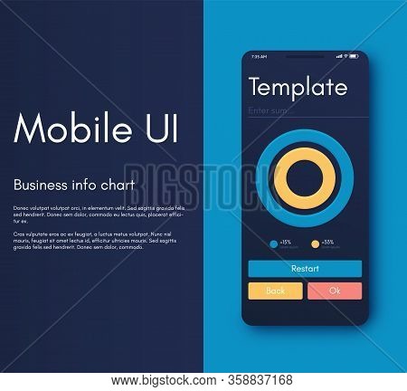 Mobile Application Interface. Ui Design, Vector Illustration