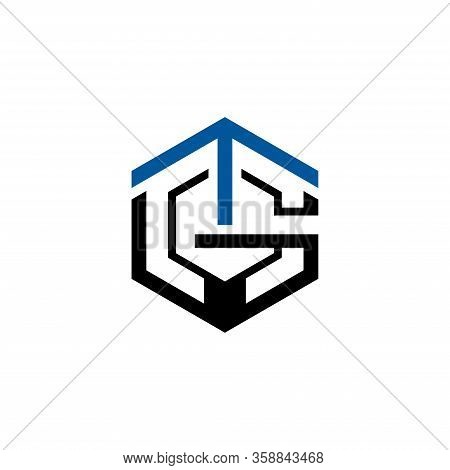 Letter Tg Hexagon Logo Geometric Shape,isolated On A White Background