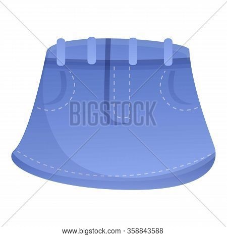 Jeans Short Skirt Icon. Cartoon Of Jeans Short Skirt Vector Icon For Web Design Isolated On White Ba