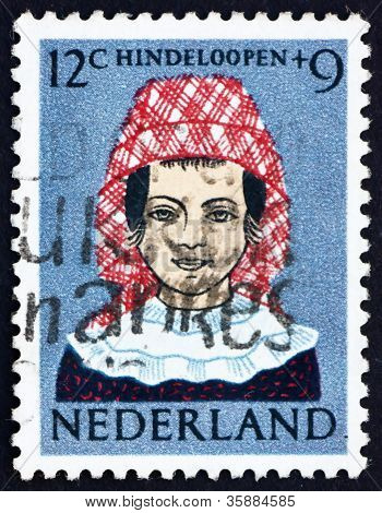 สาวเนเธอร์แลนด์ 1960 แสตมป์ในภูมิภาคแต่งกาย Hindelo