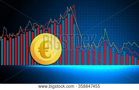 Euro Economic Crisis And Euro Money Crisis. 3d Rendering