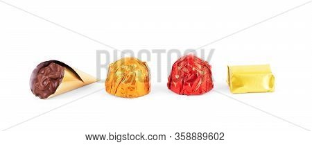 Luxury Chocolate Candies Set On White Background