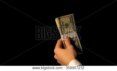 Official Holding Bundle Of Money, Taking Kickback, Covering Financial Frauds