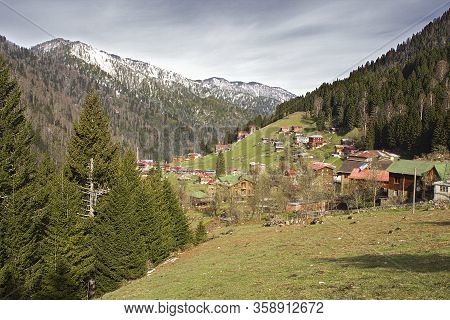 Trabzon / Turkey - 11.01.2020: This Is A Small Village Which Is Built On A Plateau. This Village Is 