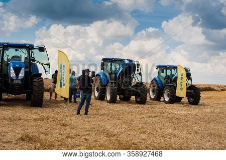 Nastasiv,ternopil,ukraine - July 25, 2019: Presentation Of Agricultural Technology - New Holland For