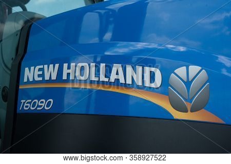 Nastasiv,ternopil,ukraine - July 25, 2019: Presentation Of Agricultural Technology - New Holland T6.