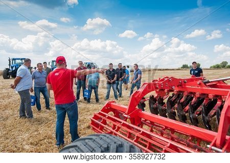 Nastasiv,ternopil,ukraine - July 25, 2019: Presentation Of Agricultural Technology - New Holland For