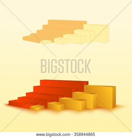 3d Bar Chart, Bar Graph Element. Editable Vector Graphics. Illustration For Business, Finance, Growt