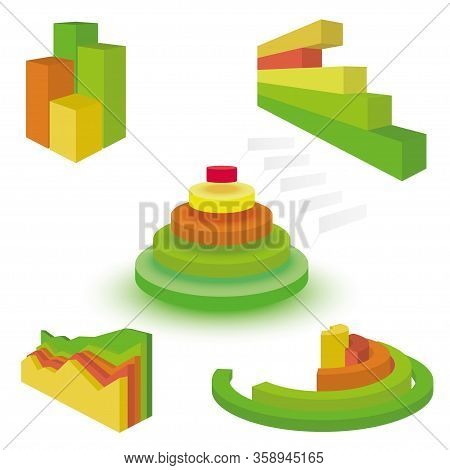 3d Bar Chart, Bar Graph Element. Editable Vector Graphics. Illustration For Business, Finance, Growt
