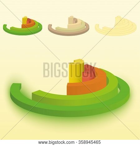 3d Bar Chart, Bar Graph Element. Editable Vector Graphics. Illustration For Business, Finance, Growt