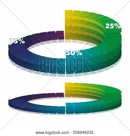 Colorful Diagramme From Segments. Vector Illustration. For Report