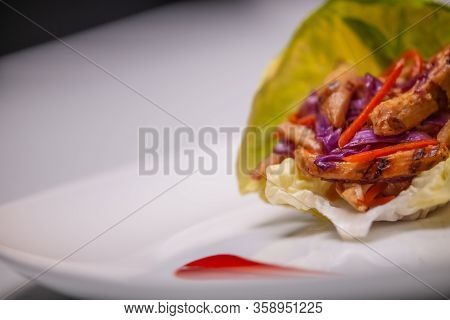 Crisp Fresh Roasted Vegetables Wrapped In Lettuce