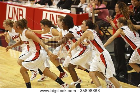 Basketbalové hráče oslava Ontario