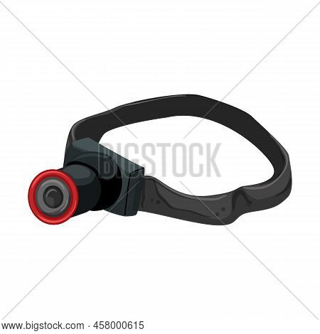 Miner Headlamp Flashlight Cartoon. Miner Headlamp Flashlight Sign. Isolated Symbol Vector Illustrati