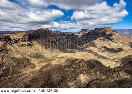View From Degollada De Las Yeguas Viewpoint On The Barranco De Fataga At Gran Canaria, Canary Island