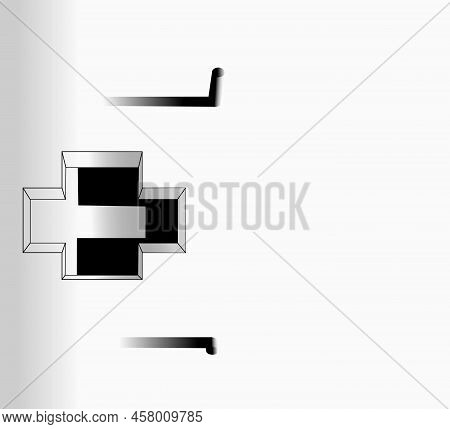 Columns And Pit. White Background. Vector, Abstract.