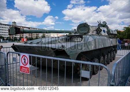 Prague, Czech Republic, 11 July 2022: Exhibition Of Russian Invasion Weapons Destroyed By Ukrainian 
