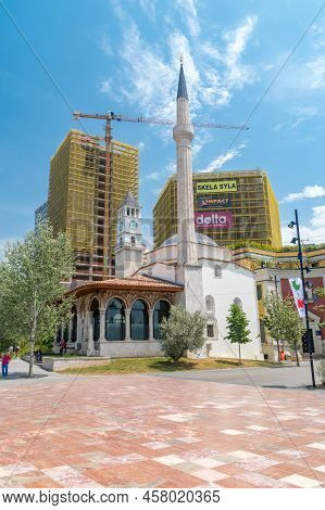Tirana, Albania - June 4, 2022: Et'hem Bey Mosque. Cultural Monument Of Albania.