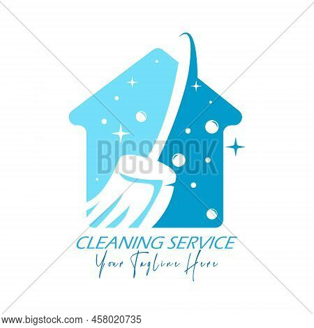 Cleaning. Vector Template Of A Logo, Sticker Or Brand. Flat Style