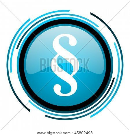 icono brillante círculo azul de párrafo