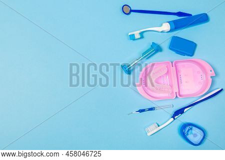 An Indispensable Set For Deep And Thorough Cleaning Of The Oral Cavity. Equipment For Cleaning Brace