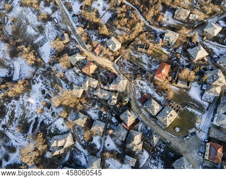 Aerial View Of Village Of Dolen, Blagoevgrad Region, Bulgaria