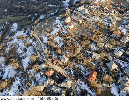 Aerial View Of Village Of Dolen, Blagoevgrad Region, Bulgaria