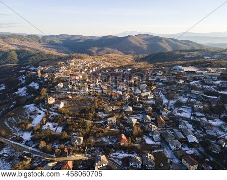 Aerial View Of Village Of Dolen, Blagoevgrad Region, Bulgaria