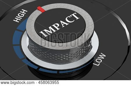 Knob Turn To High Impact, 3d Rendering