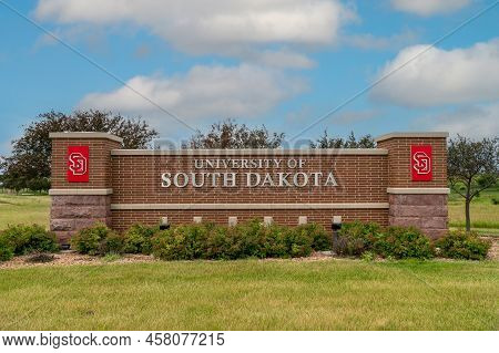 University Of South Dakota Entrance Sign And Trademark Logo