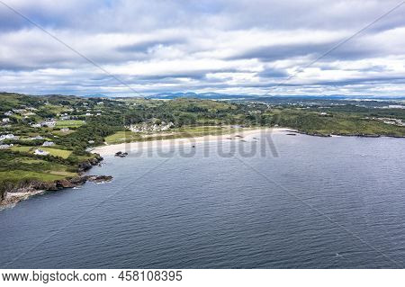 Aerial Of Fintra Beach By Killybegs, County Donegal, Ireland