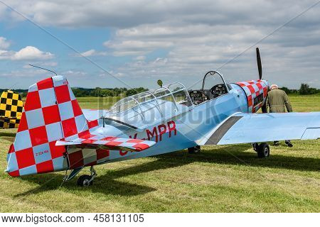 Breclav, Czech Republic - July 02, 2022 Aviation Day. Zlin Z-226ms Sports Aircraft On The Airfield I