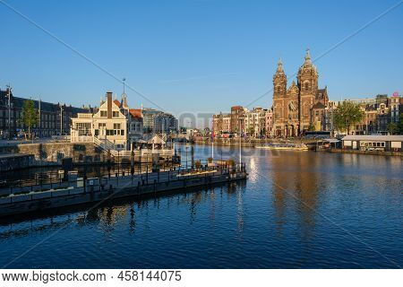 Amsterdam, Netherlands - 22 June 2022: The Basilica Of Saint Nicholas In The Old Centre District