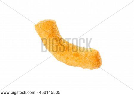 One Tasty Cheesy Corn Puff Isolated On White